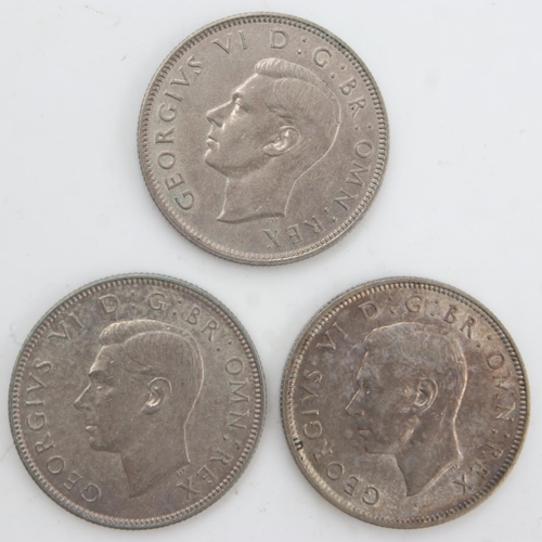 2255 - Three silver florins of George VI, 1937, 38 & 39. UK P&P Group 0 (£6+VAT for the first lot and £1+VA... 