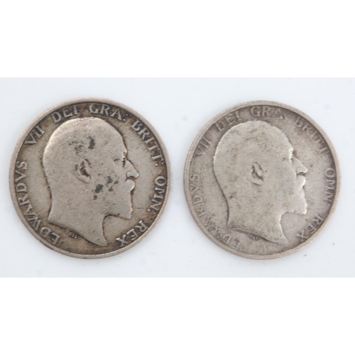 2260 - Two silver shillings of Edward VII, 1907 & 09. UK P&P Group 0 (£6+VAT for the first lot and £1+VAT f... 