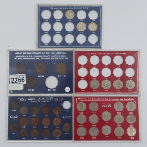 2266 - 5 cased UK coin series sets, mostly populated with some silver. UK P&P Group 2 (£20+VAT for the firs... 