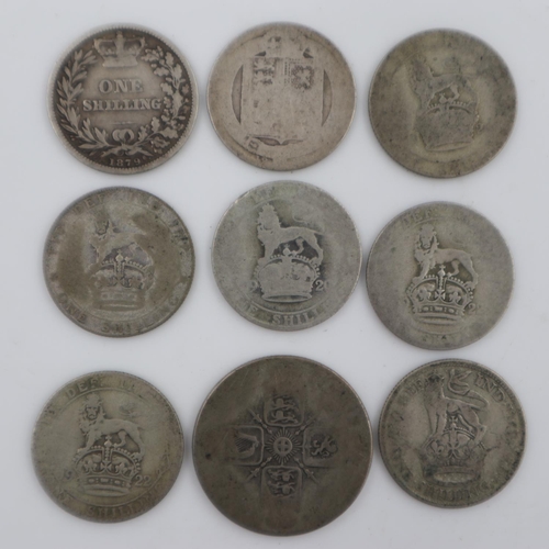 2271 - Small quantity of Victorian coins to include florin and shillings. UK P&P Group 1 (£16+VAT for the f... 