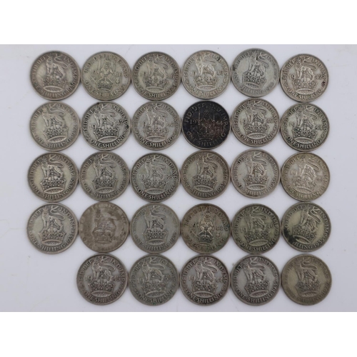 2272 - Twenty nine George VI shillings. UK P&P Group 1 (£16+VAT for the first lot and £2+VAT for subsequent... 