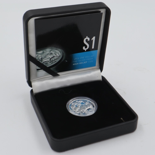 2297 - 2014 30th Anniversary of the $1 commemorative 1oz silver bullion round, boxed with CoA. UK P&P Group... 