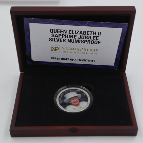 2309 - Queen Elizabeth II Sapphire Jubilee 2oz silver proof commemorative, boxed with CoA, 236/495. UK P&P ... 