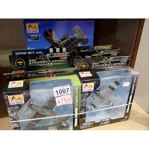 1007 - Seven boxed Easy-Model 1/72 scale models, new old stock, excellent condition. UK P&P Group 1 (£16+VA... 