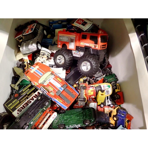 1027 - Large quantity of loose, mixed brand and scale diecast models in playworn condition. Not available f... 