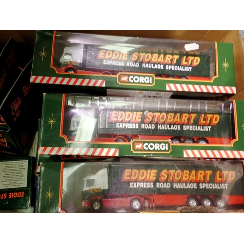 1030 - Sixteen Corgi Eddie Stobart related commercial vehicles, mostly excellent condition, wear to boxes. ... 