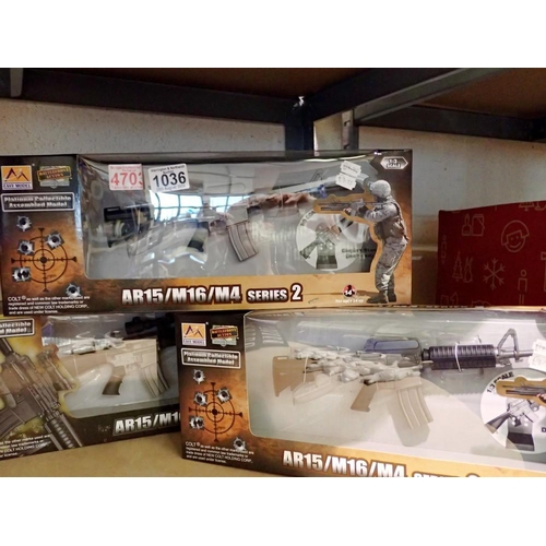 1036 - Three boxed Easy-Model 1/3 scale replica guns, two Series 2, one Series 1, new old stock, excellent ... 