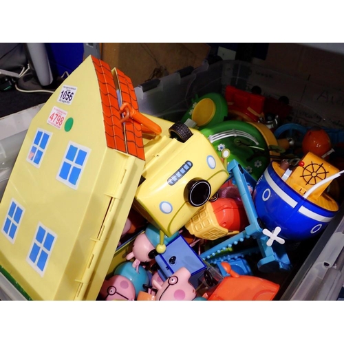 1056 - Box lot containing mainly Peppa Pig toys and accessories. Not available for in-house P&P