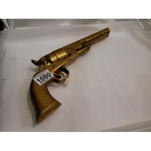 1080 - Heavy brass Colt replica revolver, L: 33cm. UK P&P Group 2 (£20+VAT for the first lot and £4+VAT for... 