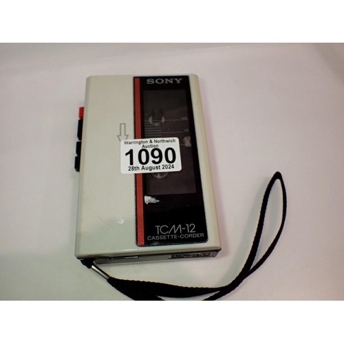 1090 - Sony TCM-12 cassette recorder. UK P&P Group 1 (£16+VAT for the first lot and £2+VAT for subsequent l... 