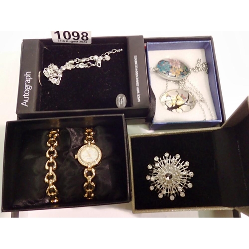 1098 - Mixed boxed costume jewellery. UK P&P Group 1 (£16+VAT for the first lot and £2+VAT for subsequent l... 