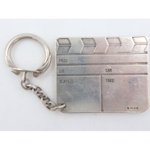 30 - Theo Fennell hallmarked sterling silver film set clapperboard keyring, 47g. UK P&P Group 0 (£6+VAT f... 