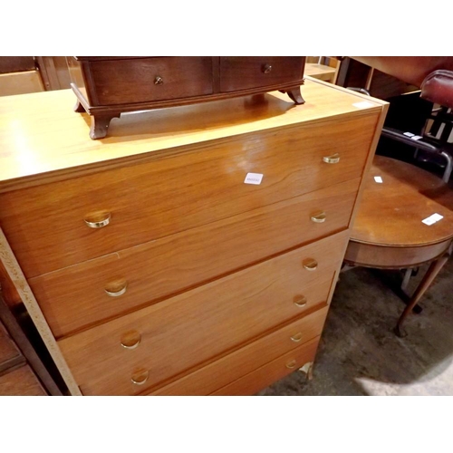 1668 - Retro six drawer chest of drawers. Not available for in-house P&P