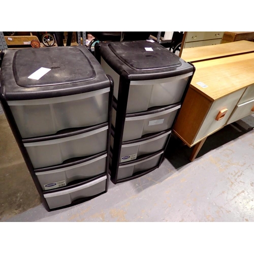 1674 - Pair of Tontarelli plastic storage drawers. Not available for in-house P&P