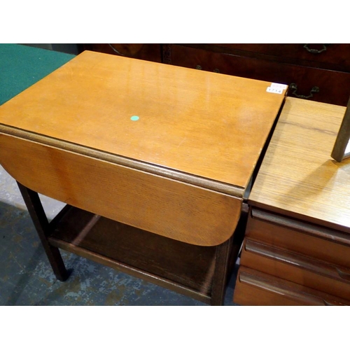 1714 - Small oak drop leaf trolley. Not available for in-house P&P