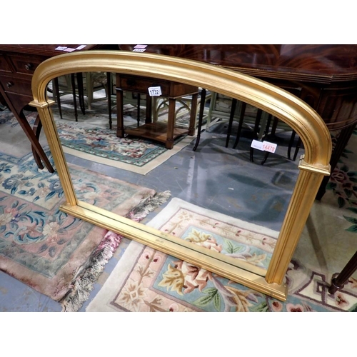 1732 - Large gilt framed over mantle mirror, 111 x 81 cm. Not available for in-house P&P