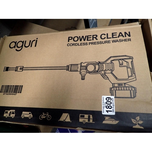 1809 - Aguri cordless pressure washer. Not available for in-house P&P