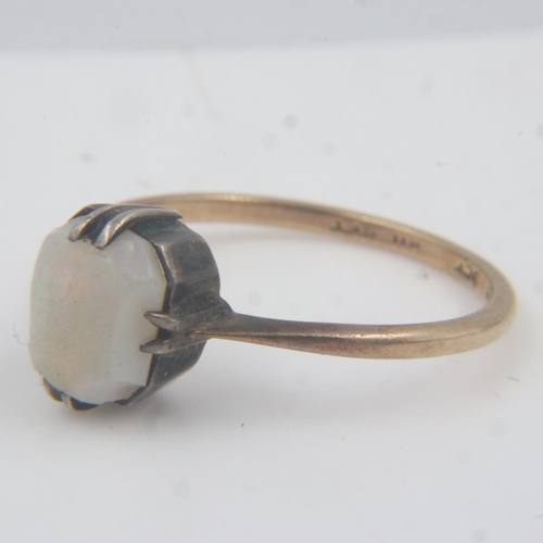 57 - 9ct gold opal set ring, size M/N, 1.6g. UK P&P Group 0 (£6+VAT for the first lot and £1+VAT for subs... 