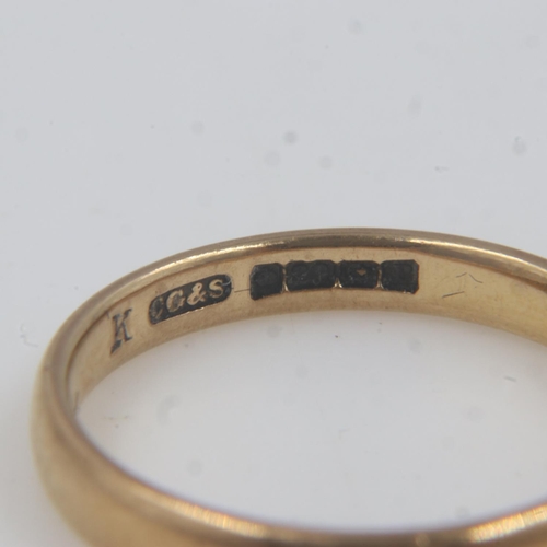 66 - 22ct gold wedding band, size J, 2.6g. UK P&P Group 0 (£6+VAT for the first lot and £1+VAT for subseq... 