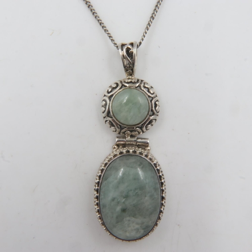 78 - Silver agate pendant necklace, chain L: 42 cm. UK P&P Group 0 (£6+VAT for the first lot and £1+VAT f... 