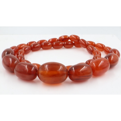 89 - Amber graduated bead necklace, L: 58 cm. UK P&P Group 1 (£16+VAT for the first lot and £2+VAT for su... 