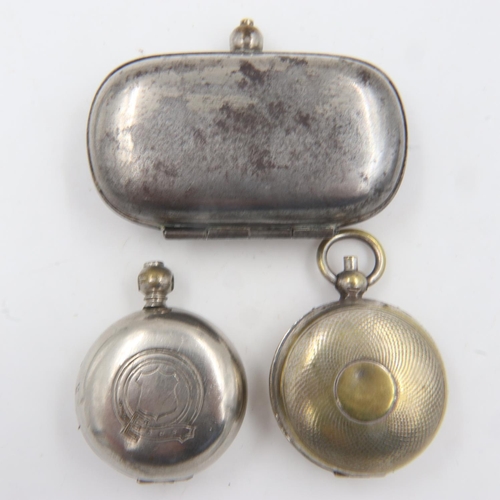 111 - Silver plated half and full sovereign case, with two further sprung sovereign cases (3). UK P&P Grou... 