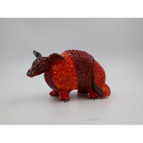 278 - Anita Harris armadillo, signed in gold, no cracks or chips, H: 14 cm. UK P&P Group 2 (£20+VAT for th... 