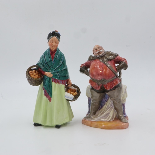 305 - Two Royal Doulton figurines, The Orange Lady HN1953 and Falstaff HN2054. UK P&P Group 2 (£20+VAT for... 