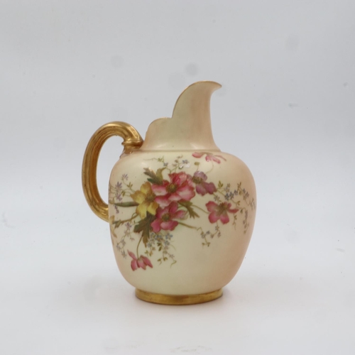 306 - Royal Worcester Blush Ivory flat back jug, H: 18cm. UK P&P Group 2 (£20+VAT for the first lot and £4... 