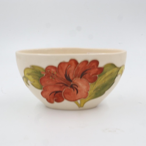 307 - Moorcroft posy vase in the Hibiscus pattern on cream ground, W: 16cm. UK P&P Group 2 (£20+VAT for th... 