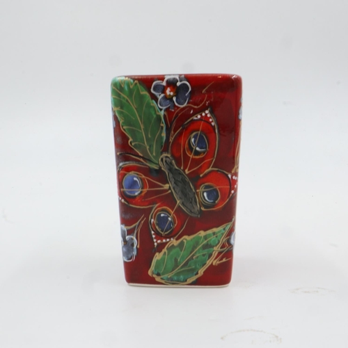 329 - Anita Harris butterfly vase, signed in gold, no cracks or chips, H: 12 cm. UK P&P Group 1 (£16+VAT f... 