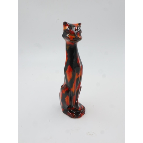 331 - Anita Harris Art Deco cat, signed in gold, no cracks or chips, H: 25 cm. UK P&P Group 1 (£16+VAT for... 