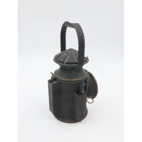 339 - Vintage railway guards lamp, Wakefields 1943 Birmingham, military stamp, H: 32cm. UK P&P Group 3 (£3... 