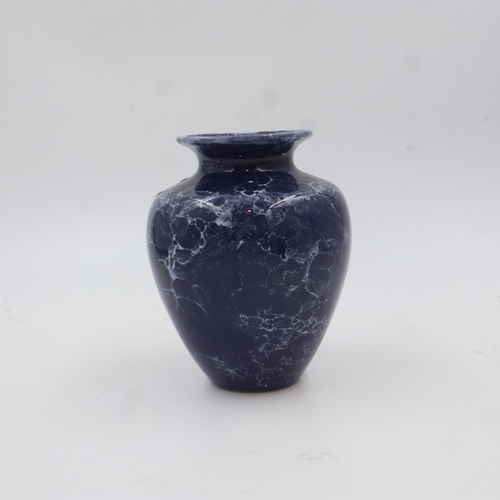 340 - Blue Chinese vase with marble effect glaze, H: 18 cm. UK P&P Group 2 (£20+VAT for the first lot and ... 