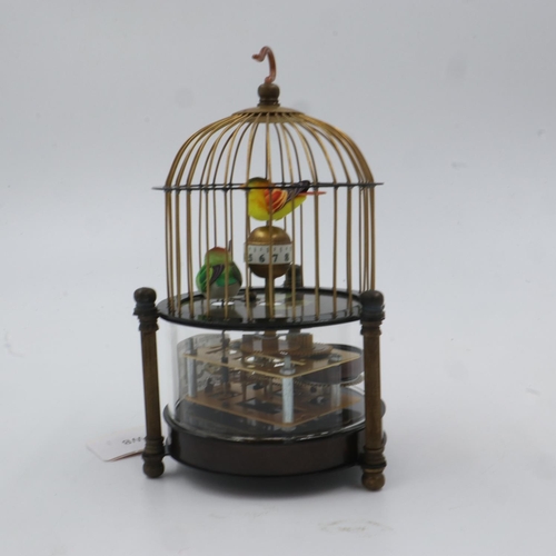 354 - Mechanical bird cage clock, H: 17 cm. UK P&P Group 2 (£20+VAT for the first lot and £4+VAT for subse... 