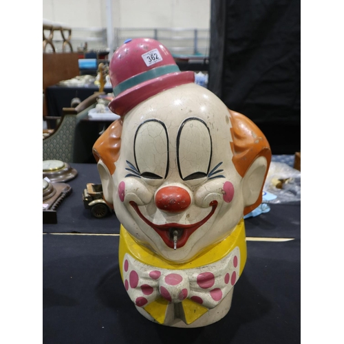 362 - AHBS Inc 1971 Beverley Hills California large fair ground clowns head helium balloon inflator, inter... 