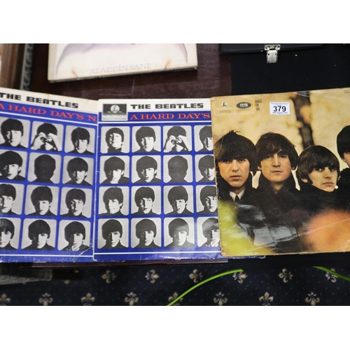 379 - Group of three The Beatles vinyl albums, Beatles for sale and two copies of A Hard Days Night. UK P&... 