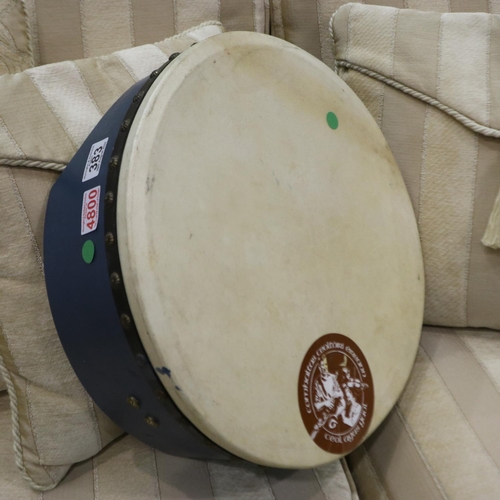 383 - Welsh bodhran drum, 41cm in diameter. Not available for in-house P&P