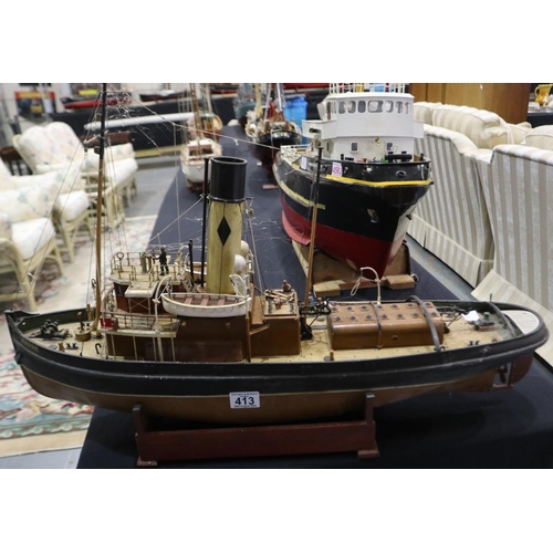 413 - Caldercraft kit build tug Joffre, built ad finished to a good standard, some radio control fitted, r... 