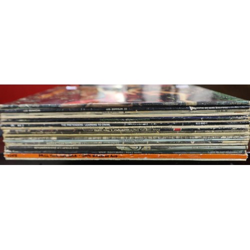 375 - A collection of LPs with artists including John Lennon, Roxy Music, The Stranglers etc. UK P&P Group... 