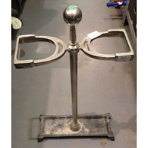 1872A - Cast iron stick stand with chrome top. Not available for in-house P&P