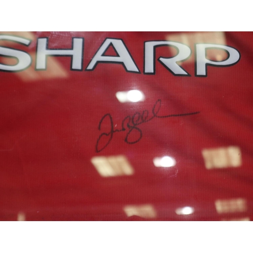 2005 - Framed Manchester United club 1996 David Beckham signed shirt, no CoA present. Not available for in-... 