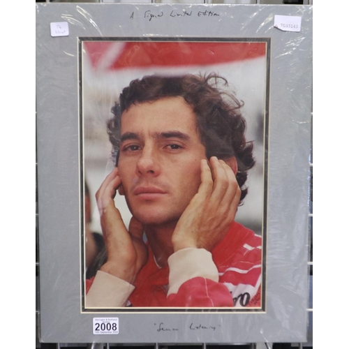 2008 - Limited edition photographic print of Ayrton Senna 189/500, signed by the photographer Rod Embley FR... 