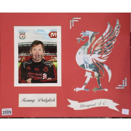 2009 - Signed picture of Kenny Dalglish in Liverpool card frame. UK P&P Group 2 (£20+VAT for the first lot ... 