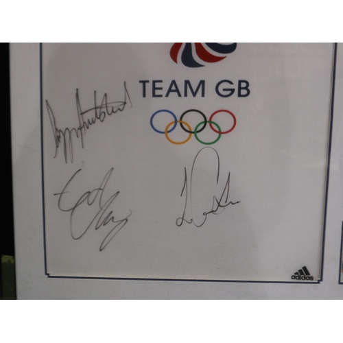 2012 - Signed framed Olympic T shirt, Luke Cambell, Lizzie Armistead, Ed Clancy. Not available for in-house... 