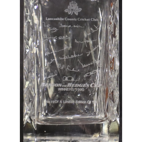 2016 - Limited edition Lancashire County Cricket Club crystal decanter, 23/50. UK P&P Group 2 (£20+VAT for ... 