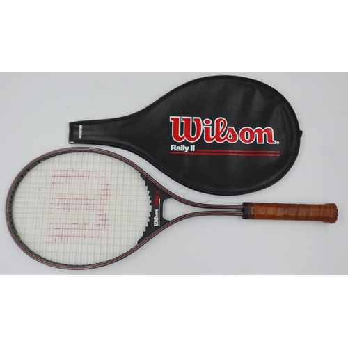 2017 - Wilson Rally II tennis racquet, with outer cover. UK P&P Group 2 (£20+VAT for the first lot and £4+V... 