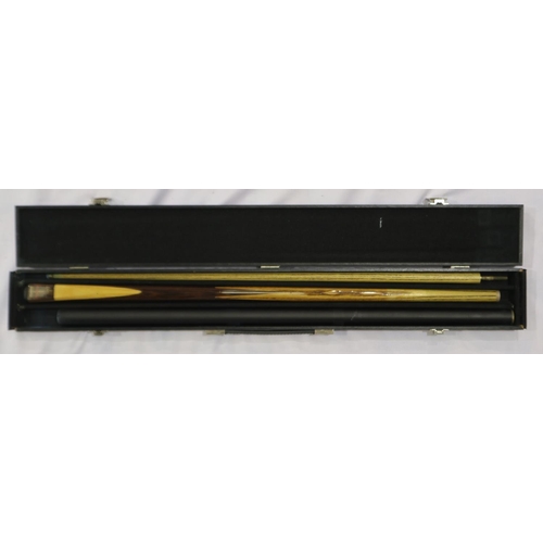 2022 - Cased Excalibur three piece snooker cue with chalks. UK P&P Group 3 (£30+VAT for the first lot and £... 