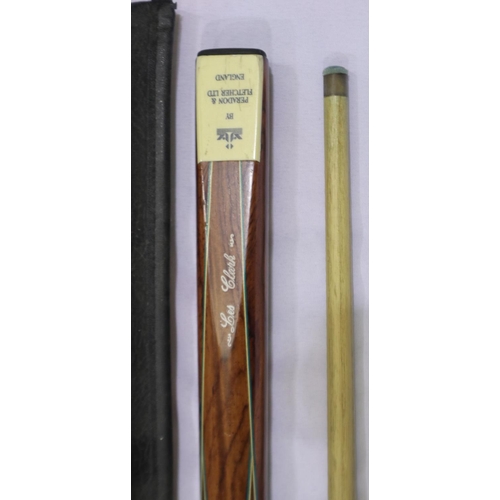 2023 - Soft case two piece snooker cue by Peradon & Fletcher Ltd England. UK P&P Group 3 (£30+VAT for the f... 