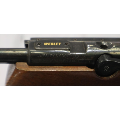 2036 - Webley Tracker .22 cal air rifle, with scope, silencer and extending bipod, with hard carry case. UK... 